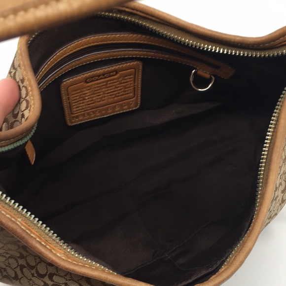 Vintage Coach 6617 Ergo Mini Signature C shoulder bag  tan leather and jacquard - Picture 13 of 17